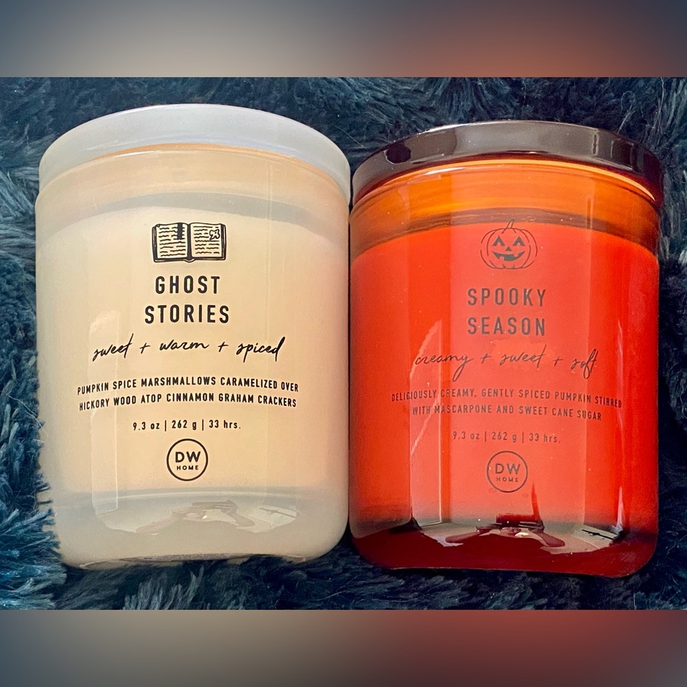 DW Home Ghost Stories and Spooky Season Candle Duo - White and Orange